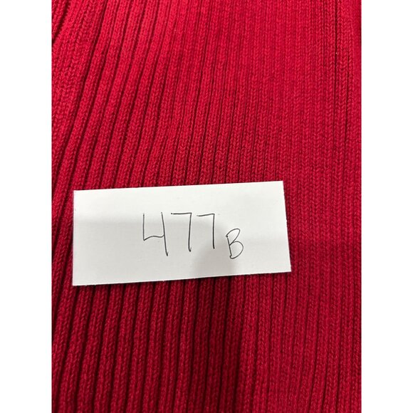Classic Elements Red Cotton Cable Knit Open Front Long Cardigan Sweater Size 14W - Picture 8 of 9